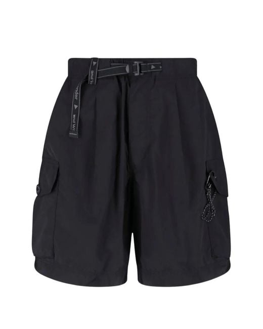 And Wander Blue Belted Cargo Shorts for men