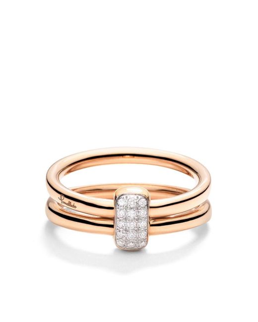 Anello Together in oro rosa 18kt con diamanti di Pomellato in White