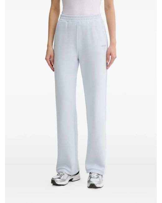 Guess Blue Logo-Embroidered Elasticated-Waist Track Pants
