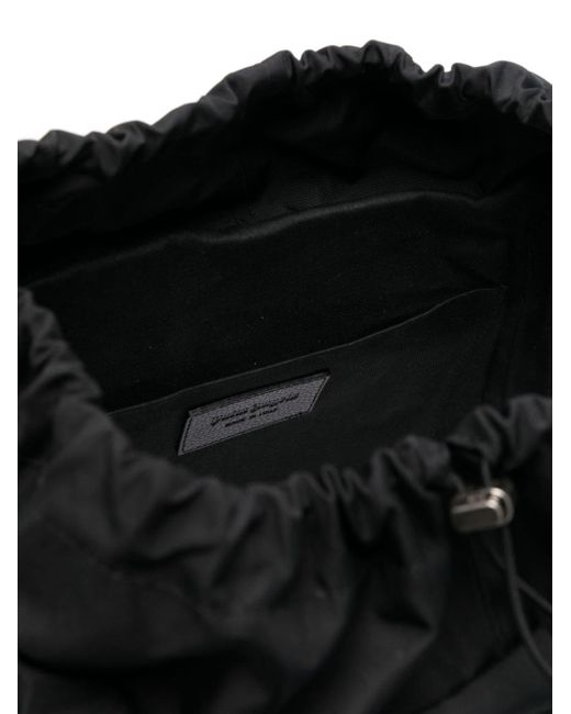 Palm Angels Black Monogram-debossed Canvas Backpack for men