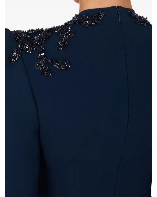 Jenny Packham Blue Verziertes Maxikleid Mit V-Ausschnitt