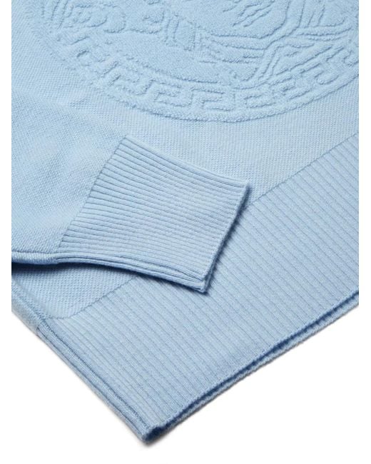 Versace Blue Medusa-Motif Sweater