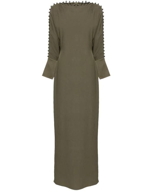 Taller Marmo Green Mila Decorative Button-Detail Dress