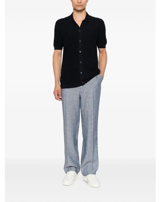 Corneliani Gray Drawstring Straight-Leg Trousers for men