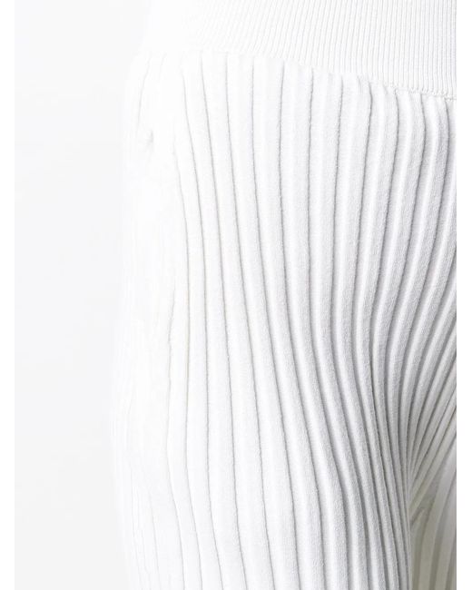 Stella McCartney White Ribbed High-Waisted Leggings