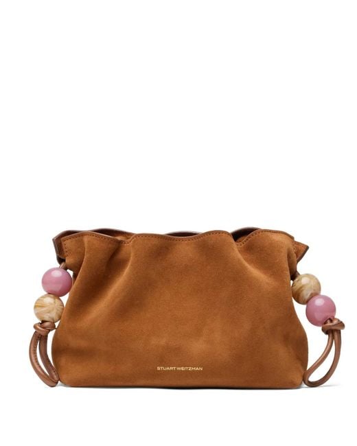 Stuart Weitzman Brown Mini Majorca Clutch Bag