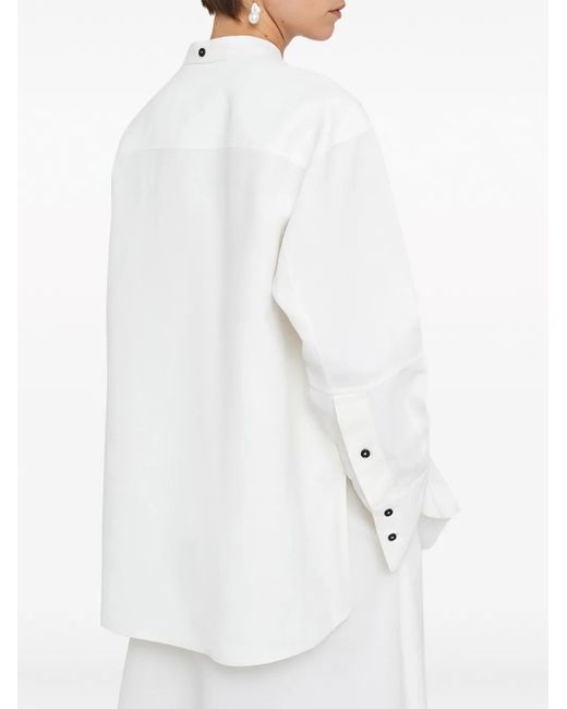 Jil Sander White Drop-Shoulder Linen Shirt