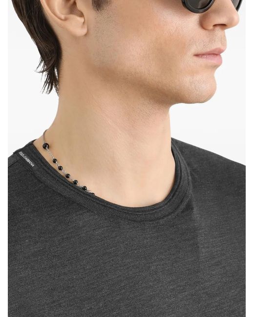 Dolce & Gabbana Black Silk T-Shirt for men
