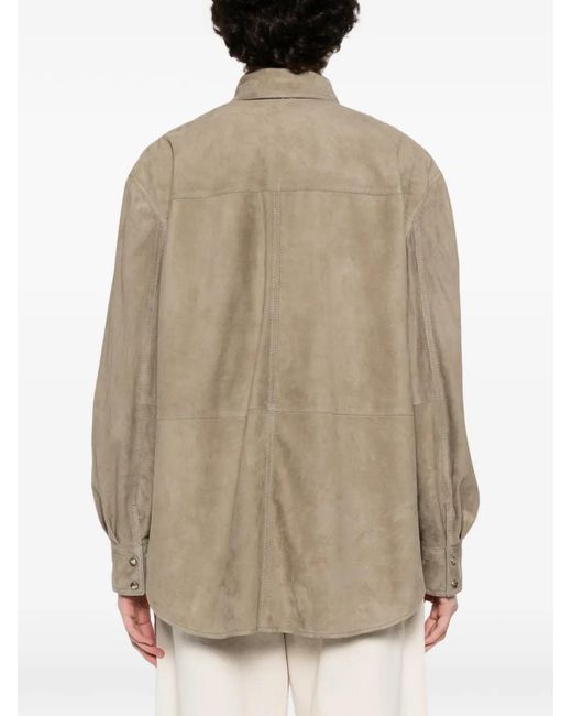 Brunello Cucinelli Natural Leather Shirt