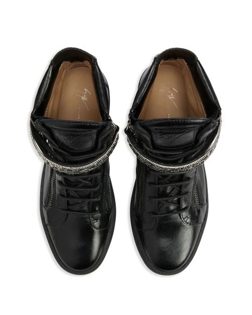 メンズ Giuseppe Zanotti Coby レザースニーカー Black