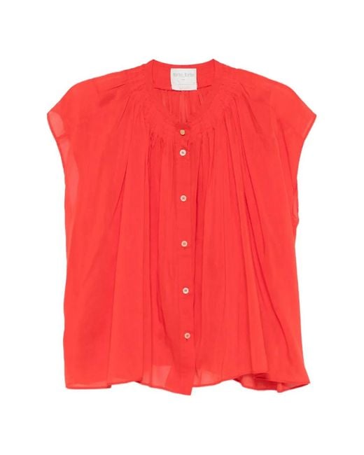 Forte_forte Red Button Shirt
