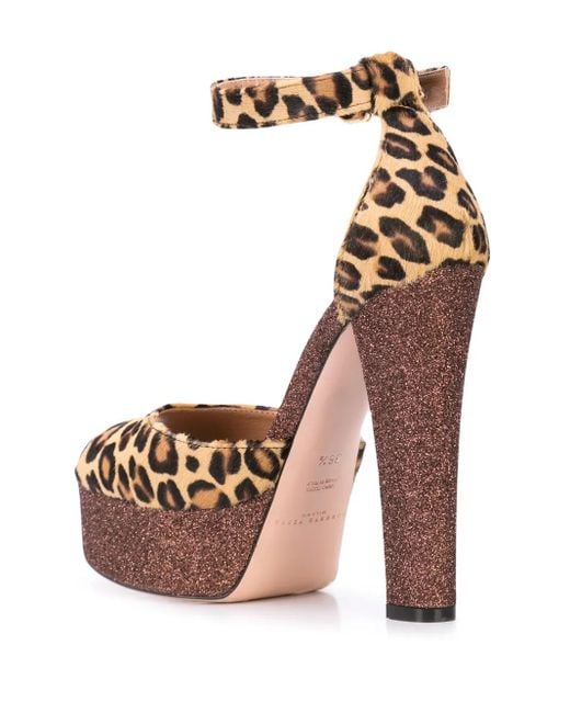 Madison Maison Pink Leopard Print Platform Sandals