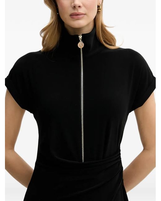 Joseph Ribkoff Black Zip High-Neck Jumpsuit