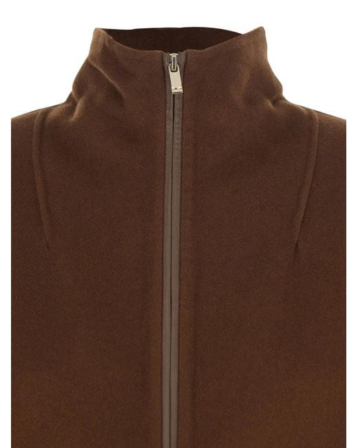 Max Mara Brown Pocket Zip-Fastening Jacket
