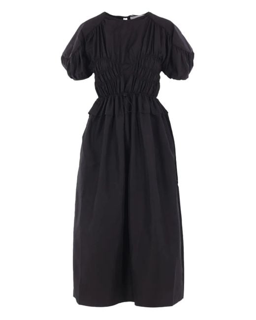 CECILIE BAHNSEN Black Gesmoktes Midikleid