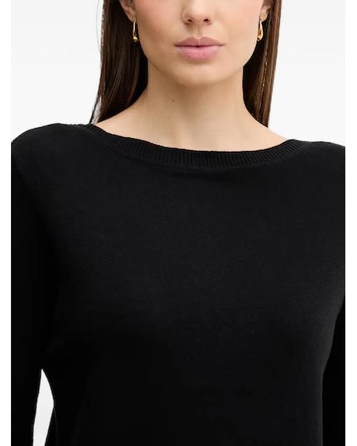 Benetton Black Boat-Neck Sweater