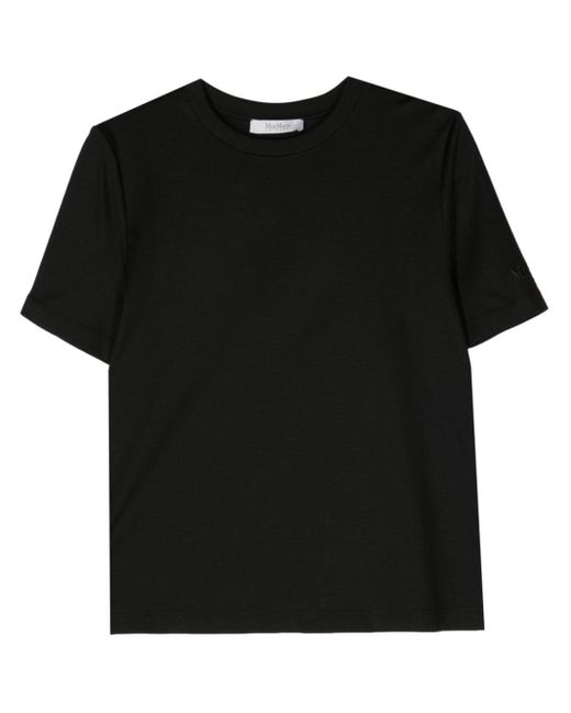 Max Mara Black Logo-embroidered Jersey T-shirt