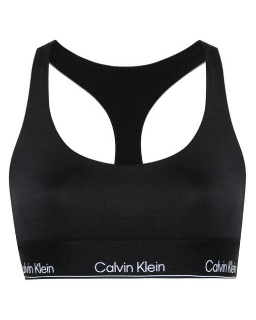 Top con banda del logo Calvin Klein de color Black