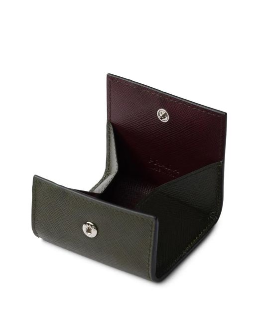 Prada Gray Saffiano Leather Coin Purse for men