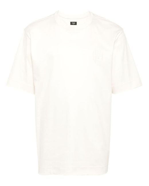 Fendi T-shirt Met Geborduurd Logo in het White voor heren
