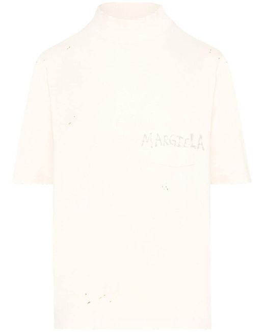 Maison Margiela T-Shirt mit Handschrift in Natural für Herren
