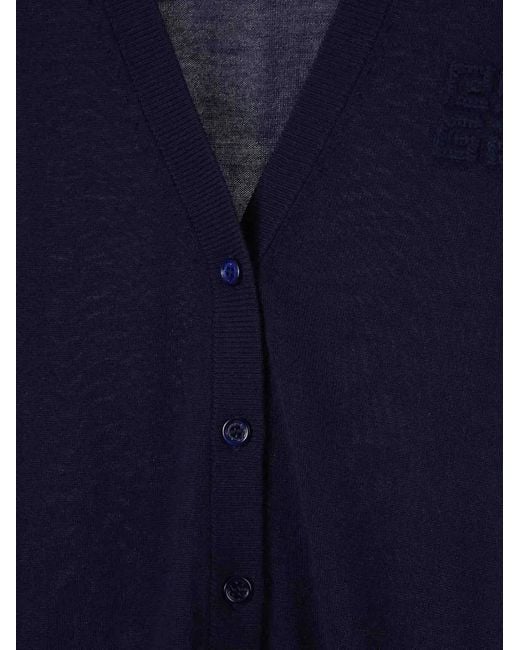 Givenchy Blue V-Neck Button-Up Cardigan