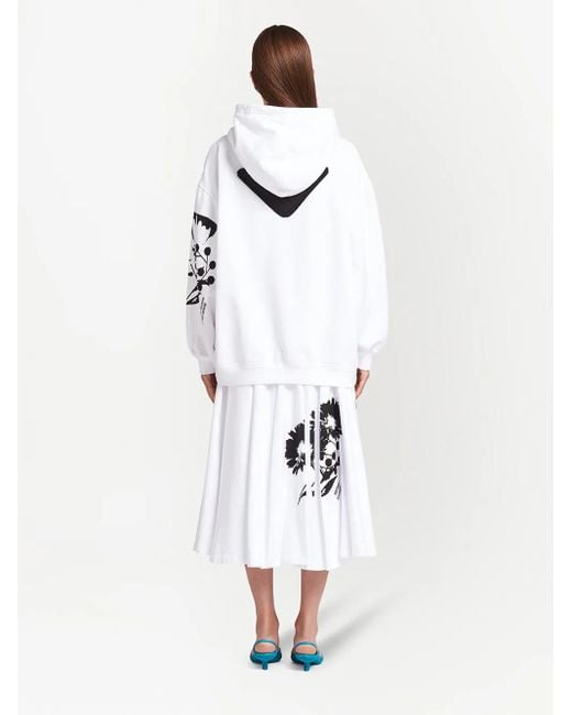 Prada Hoodie Met Print in het White