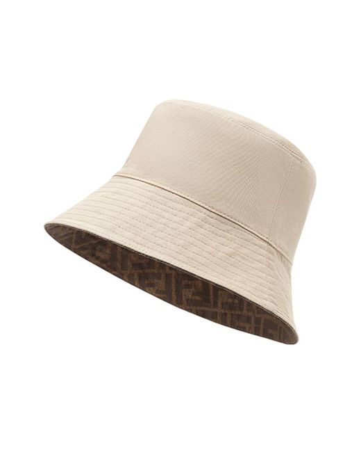 Fendi Cotton Reversible Bucket Hat in Brown for Men - Save 8% - Lyst