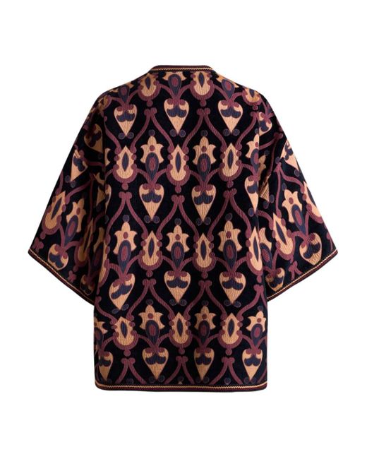 Etro Red Kesa Chenille Jacquard Jacket