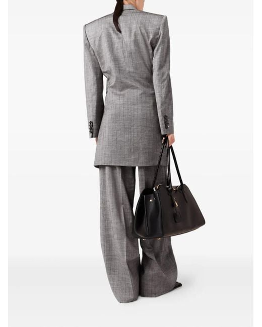 Stella McCartney Gray Pinstripe Double-Breasted Coat