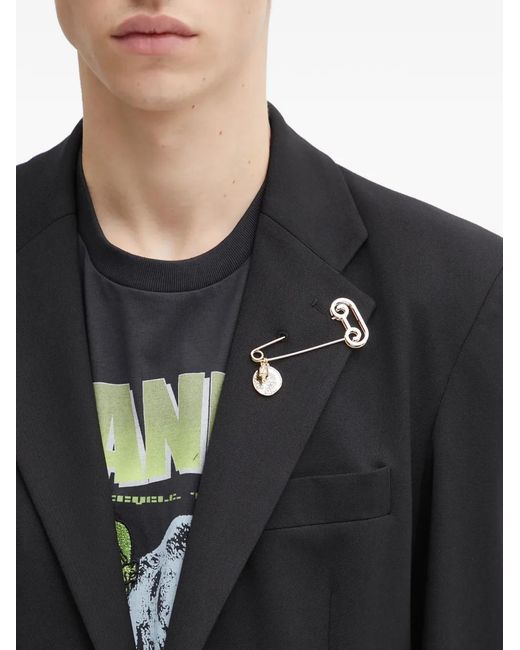 Aries Black Pin-Detail Blazer for men