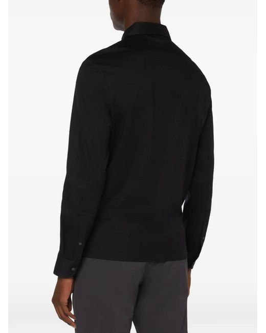 Boggi Black Ls Pima Cotton Polo for men