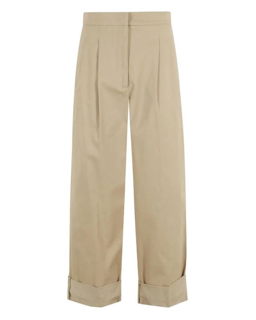 Weekend by Maxmara Natural Pleated-Front Cuffed Trousers