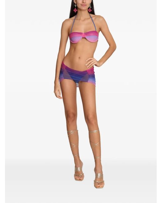 Amir Slama Purple X Tati Barbieri Gradient-Effect Mesh-Panel Bikini