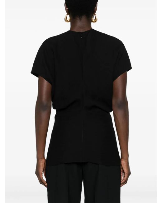 Totême Black Leteri Textured Blouse