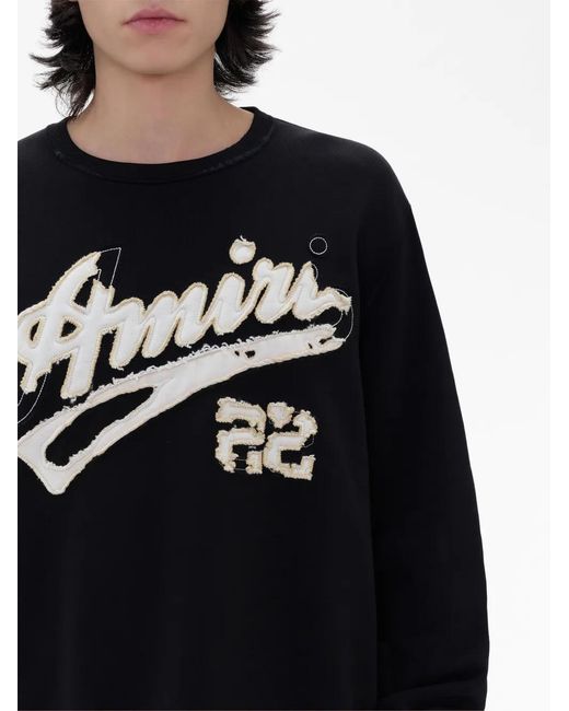 Amiri Black Logo-Embellished Sweatshirt for men