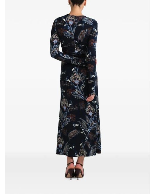 Cara Cara Blue Piermond Paisley-Print Maxi Dress