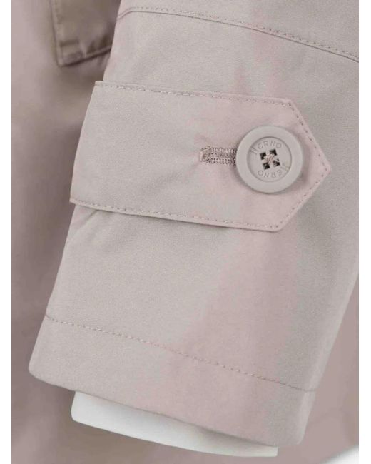Herno Pink Button-Up Waterproof Coat for men