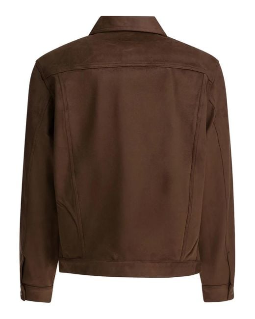 Needles Brown Cropped Structured Jacket With Classic Collar for men