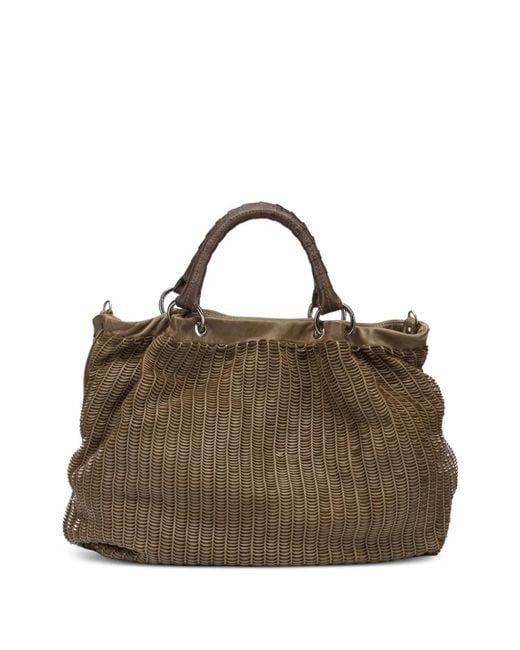 Giancarlo Nevola Brown Ring Handle Tote Bag