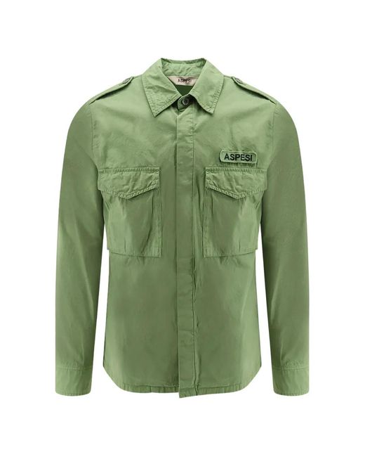 Aspesi Green Patch Pocket Shirt for men