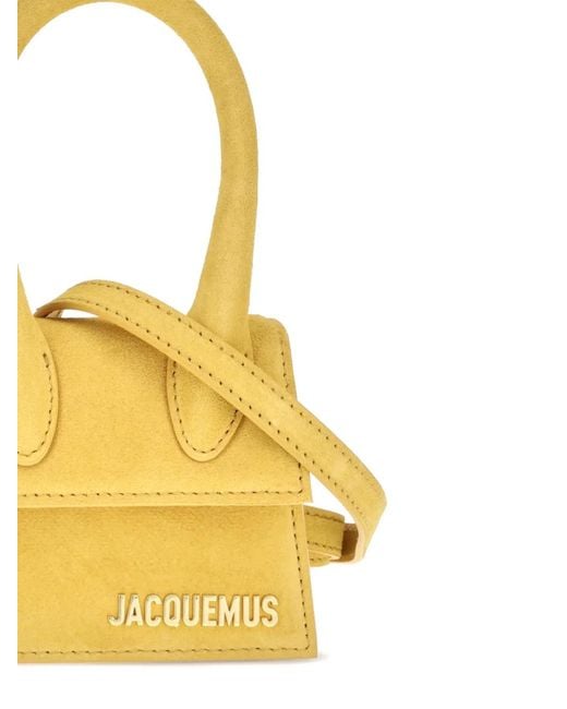 Jacquemus Yellow Le Chiquito Mini Signature Suede Handbag
