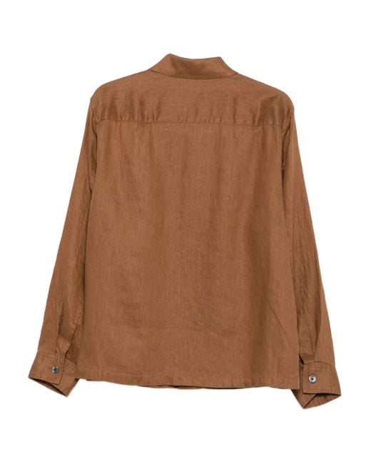 Theory Brown Linen Shirt for men