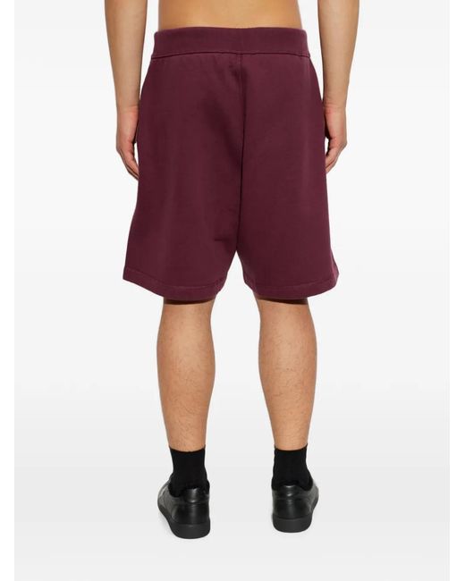 DSquared² Purple Logo-Embroidered Drawstring Shorts for men