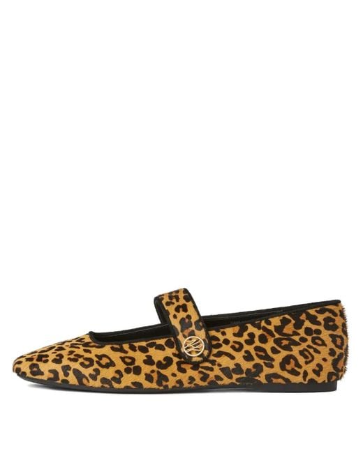 Karl Lagerfeld Metallic Konnie Leopard-Print Ballet Flats