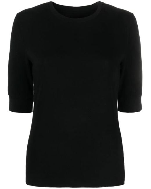 Thom Krom Black Round-Neck Stretch T-Shirt