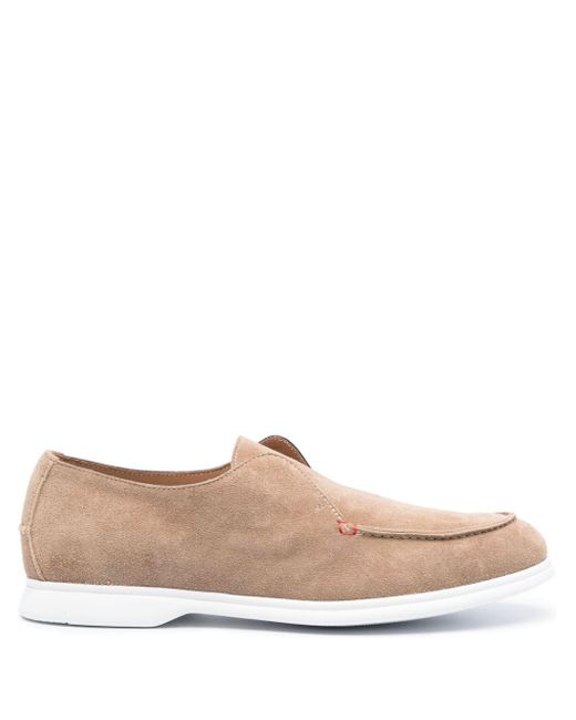 Kiton Natural Slip-on Suede Loafers for men