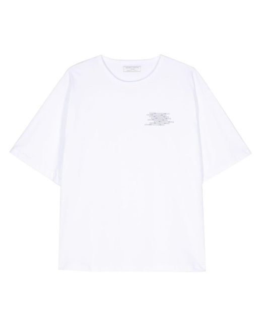 Societe Anonyme White Binary-print Cotton T-shirt