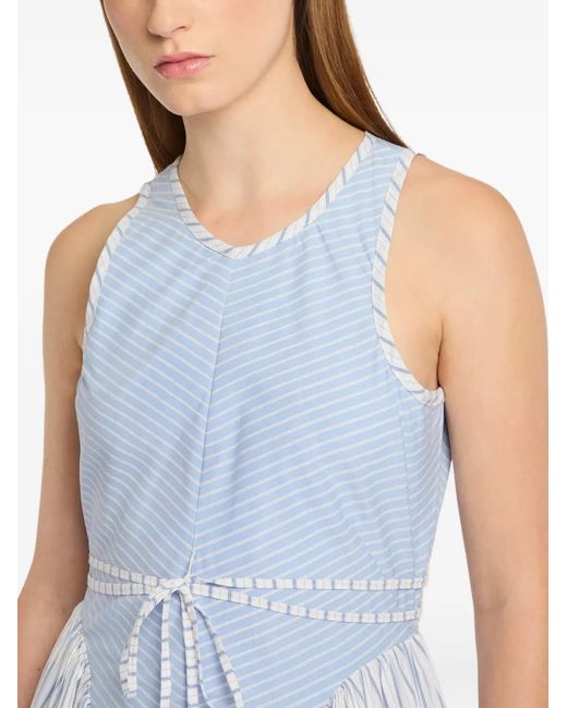 Cinq À Sept Blue Emin Striped Tie-Waist Maxi Dress