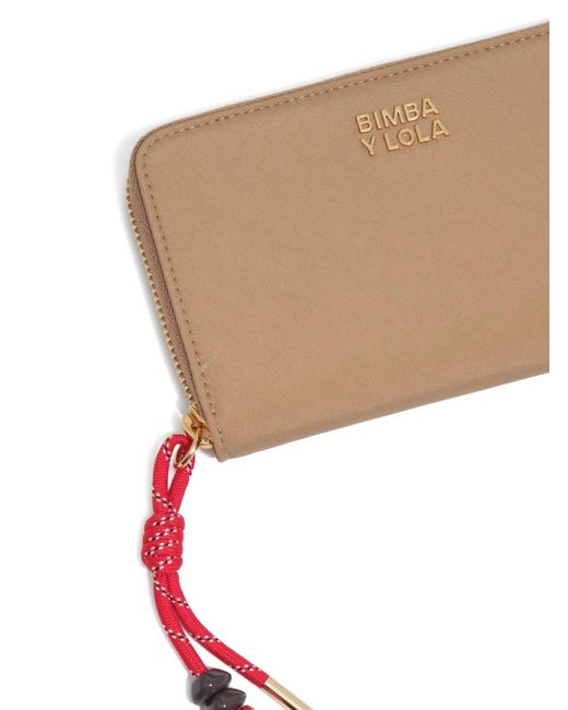 Bimba Y Lola Natural Zip Detail Wallet